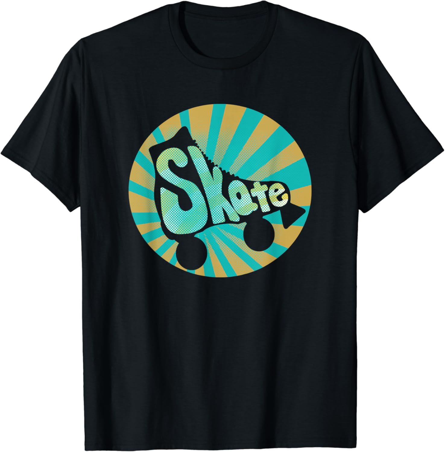 Retro Roller skate with inscription Skate TShirt Amazon.co.uk Fashion